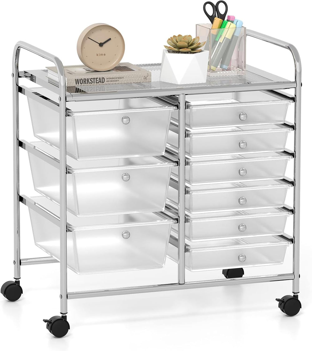 GOFLAME 9-Drawer Rolling Storage Cart, Mobile Utility Cart