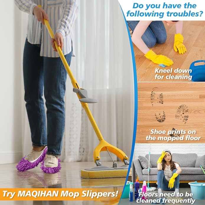 MAQIHAN 10 Mop Slippers for Floor Cleaning - Image 3