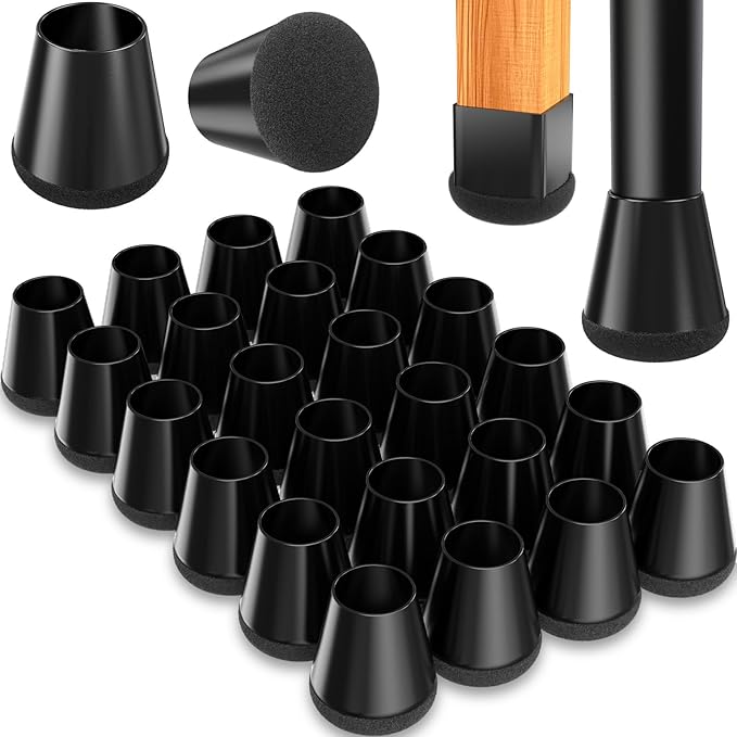 Chair Leg Floor Protectors Extra Small 24 Pcs, Silicone Chair Leg Protectors by YTEACIUL