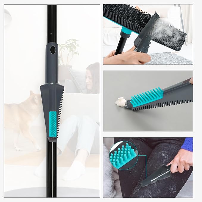 MAVRIZ Pet Hair Removal Broom Carpet Rake Rubber Broom - Image 8