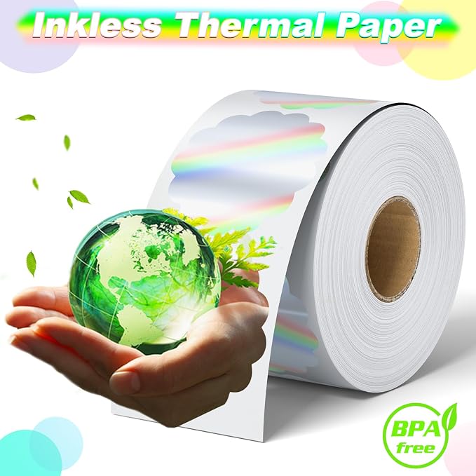 Flower Holographic Thermal Stickers 2 inch, 400 Labels - Image 2