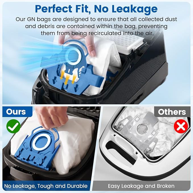12 Pack 3D Airclean GN Vacuum Bags Compatible - Image 7