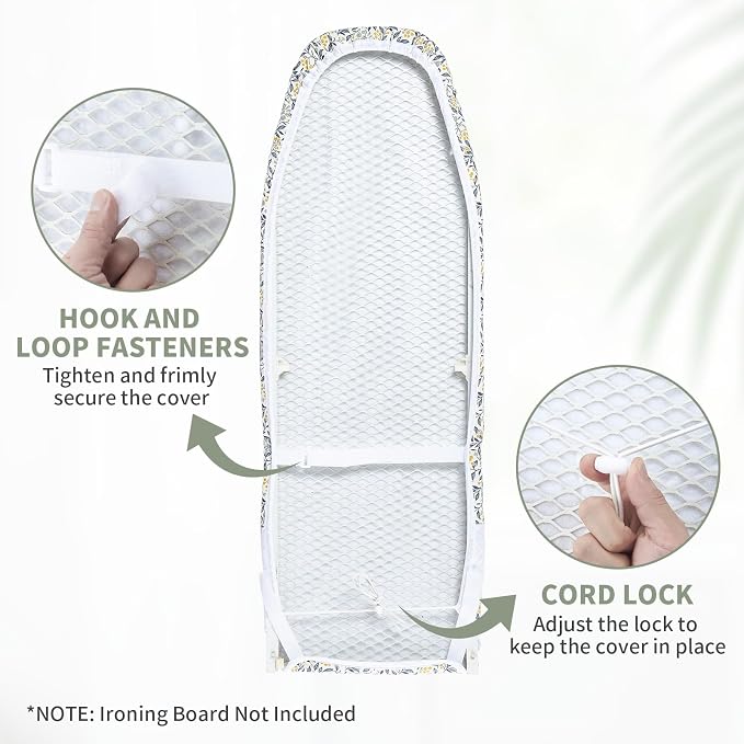 Seiritex Over The Door Ironing Board Cover 14 x 42 inch, Thick Padding and Heat - Image 2