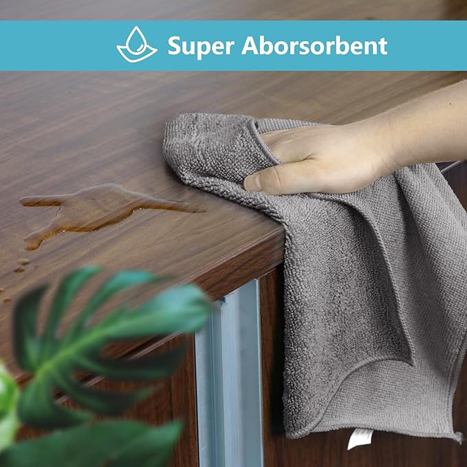 HOMEXCEL Grey Microfiber Cleaning Cloth, 50 Pack Cleaning Towels - Image 3