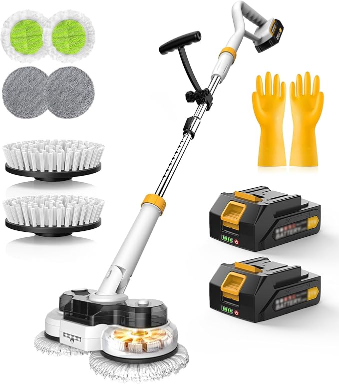 qimedo 800RPM Cordless Electric Mop, 6000mAh Battery Electric Power Scrubber & by qimedo