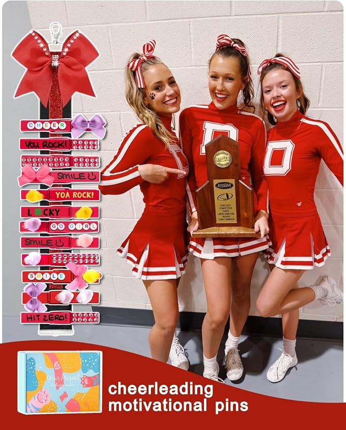 Cheer Pins for Backpack Cheer Stuff Kit 70 Red Colored Clothes Pins - Image 5