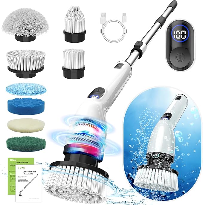 TUYU Electric Spin Scrubber, Full-Body IPX7 Waterproof Bathroom Scrubber by TUYUElectricspinscrubber
