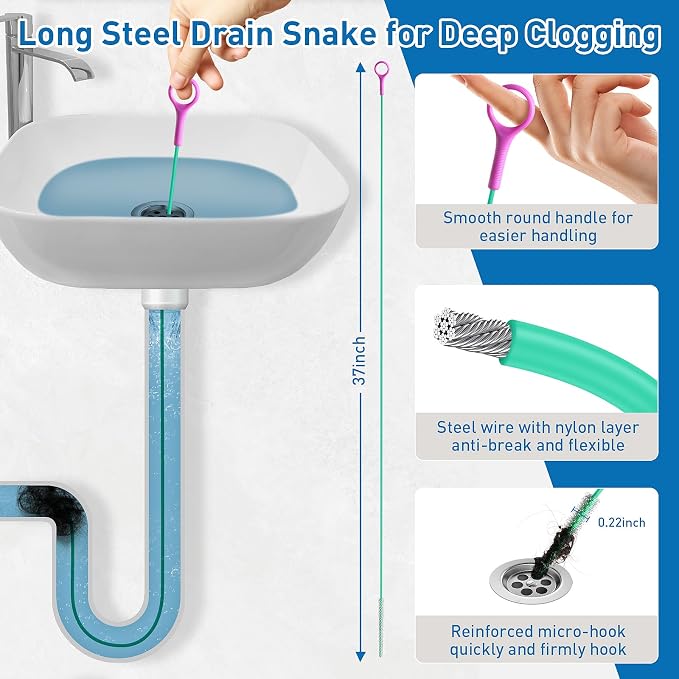 12 Pack Drain Clog Remover Kit - Image 3