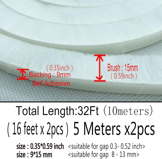 32 Ft Weather Stripping Self Adhesive Seal Strip Weatherstrip - Image 3