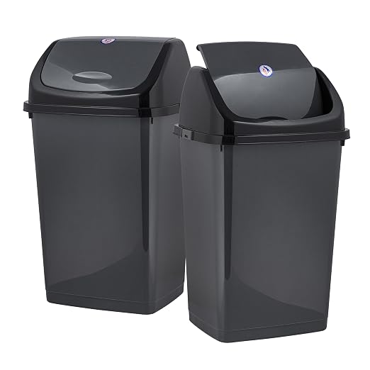 Superio 13 Gallon Plastic Swing Lid Trash Can, and Outdoor Use by Superio