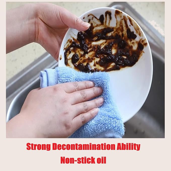 Bamboo Microfiber Cleaning Cloth-8Pcs Kitchen Wash Cloths, Wood Fiber Window - Image 2