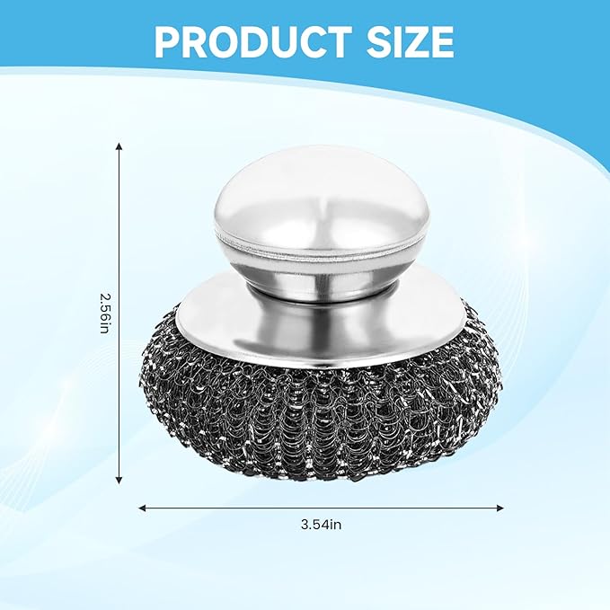 6Pcs Steel Wool Scrubber, Stainless Steel Scrubber - Image 3