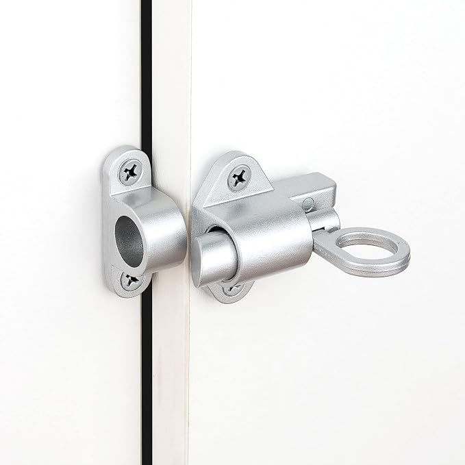 5 Packs Self-Closing Latches，Silver Gray Spring Door Lock，Resilient Bolt Latch - Image 4