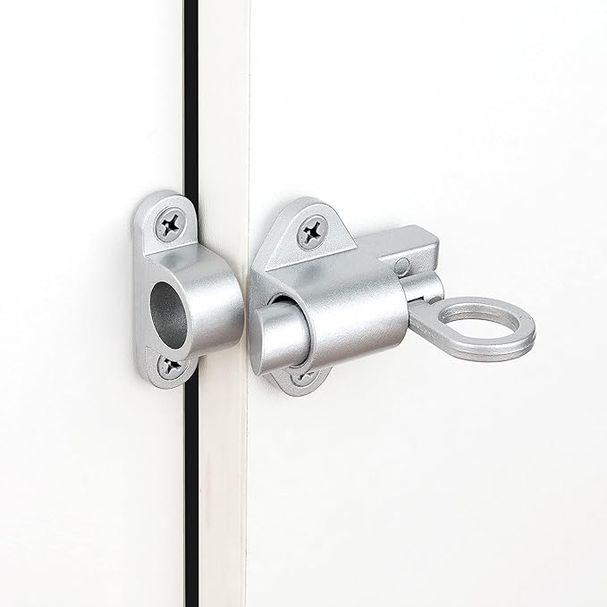 4 Packs Self-Closing Latches，Silver Gray Spring Door Lock，Resilient Bolt Latch - Image 4