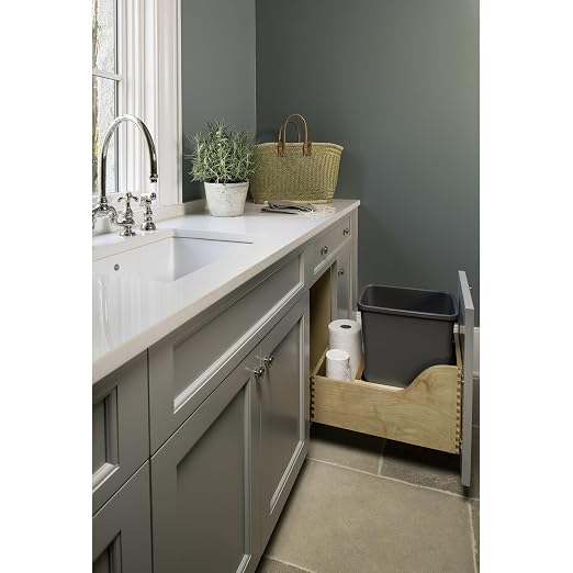 Rev-A-Shelf Pullout Trash Can for Kitchen Cabinet, Single 35 Qt Bin - Image 6