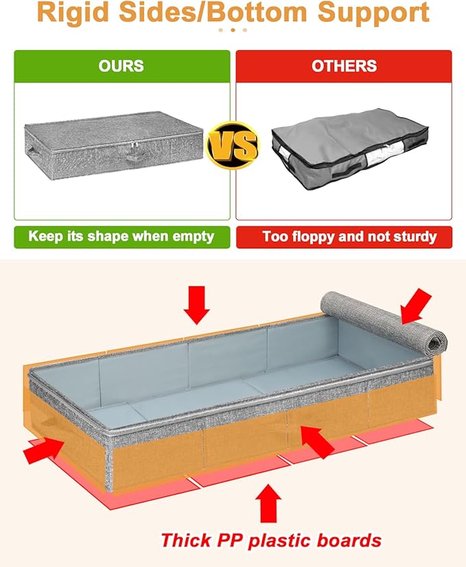 Under Bed Storage, 2 Pack Underbed Storage Container Bags - Image 3