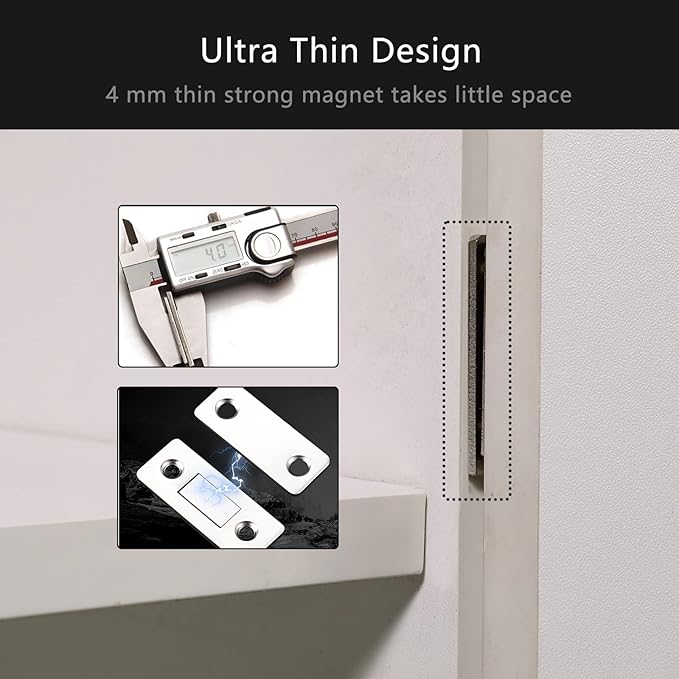 Cabinet Magnetic Catch, 10 Pack Ultra Thin Magnetic Cabinet Door Catch - Image 3