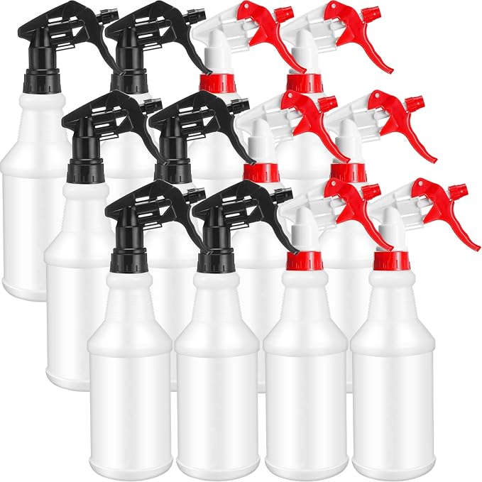 Eccliy 12 Pcs 16 Oz Plastic Spray Bottle, Adjustable Empty Reusable Sprayer by Eccliy
