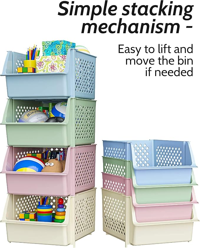 Skywin Plastic Stackable Storage Bins - Image 6