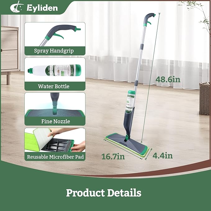 Eyliden Floor Spray Mop with Bio-Enzyme Cleaner Kit | Multi-Surface Cleaner - Image 2