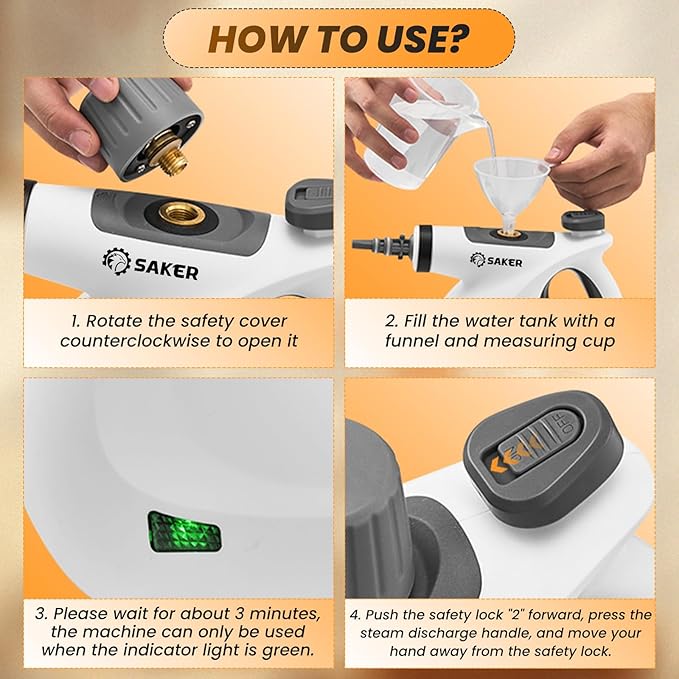 Saker Handheld Steam Cleaner New, Portable Steam Cleaner - Image 5