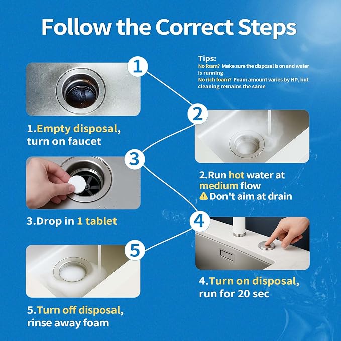 Garbage Disposal Cleaner and Deodorizer Tablets 20g 1 Year Supply Sink Cleaner - Image 5