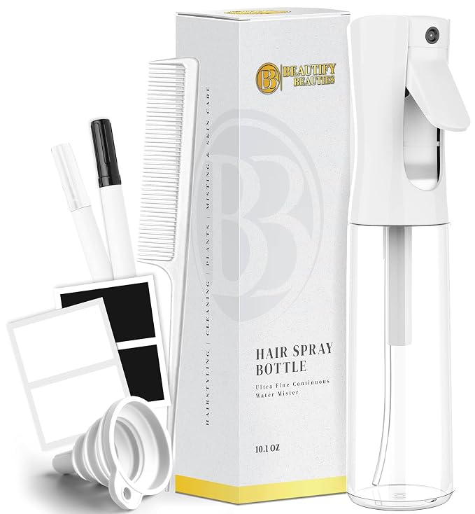BeautifyBeauties Hair Spray Bottle – Ultra Fine Continuous Water Mister by Beautify+Beauties