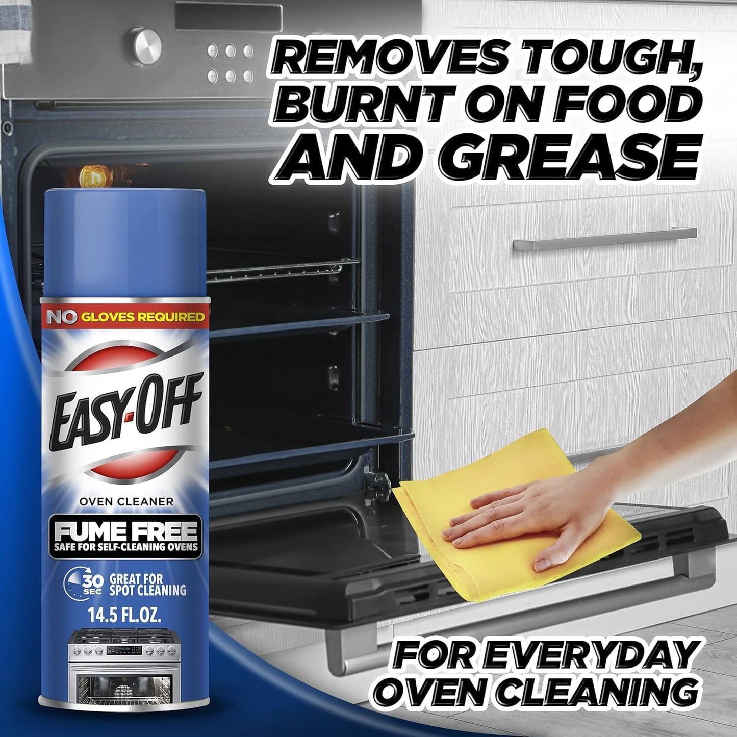 Bundle of Easy-Off Fume Free Oven Cleaner Spray, Lemon, 24oz, Removes Grease + Easy Off Heavy Duty Degreaser Cleaner Spray, 32 Ounce