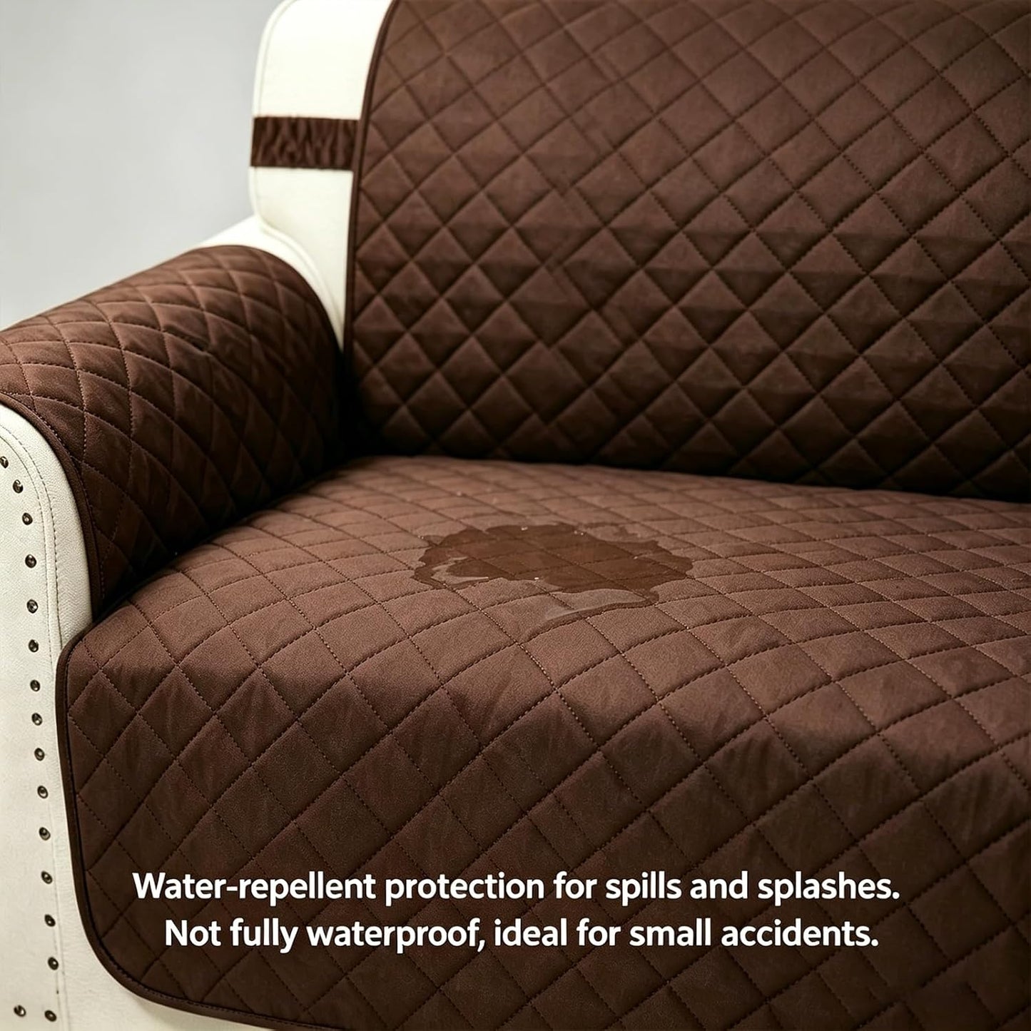 Reversible Couch Cover for 3 Cushion Couch Sofa Cover Washable for Pet Friendly with Elastic Straps Water Repellent(Sofa, Chocolate/Beige)