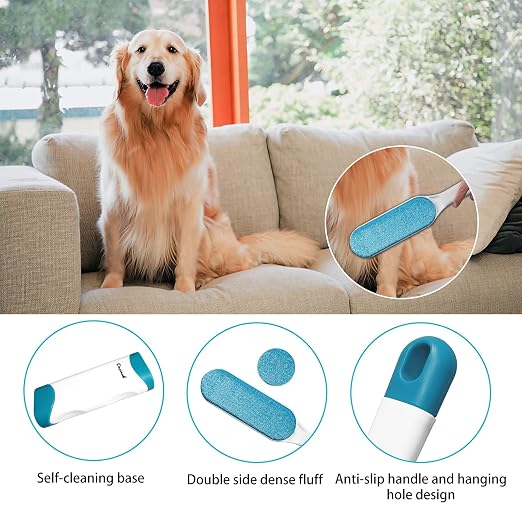 2 Pack Furniture Lint Remover Brushes, Double Sided Self Cleaning Loose Hair - Image 2