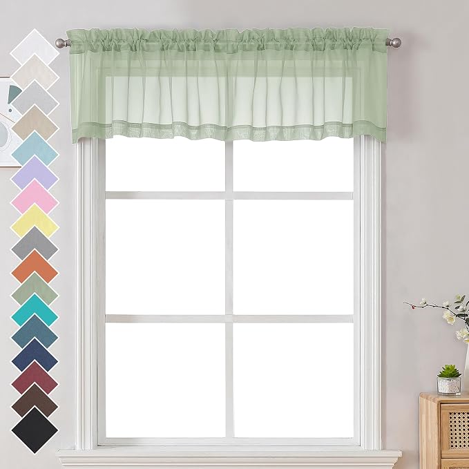 Chyhomenyc Light Green Sheer Valances by Chyhomenyc