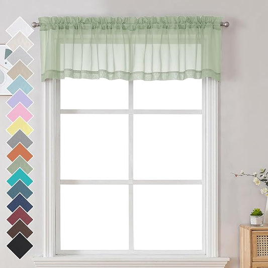 Chyhomenyc Light Green Sheer Valances by Chyhomenyc