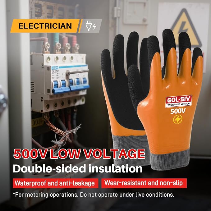 Electrical Insulated Gloves, 500V High Voltage Resistance Electrician Safety - Image 2