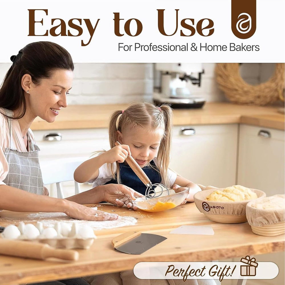 Beginner Sourdough Starter Kit - 9" Round & 10" Oval Banneton P...
