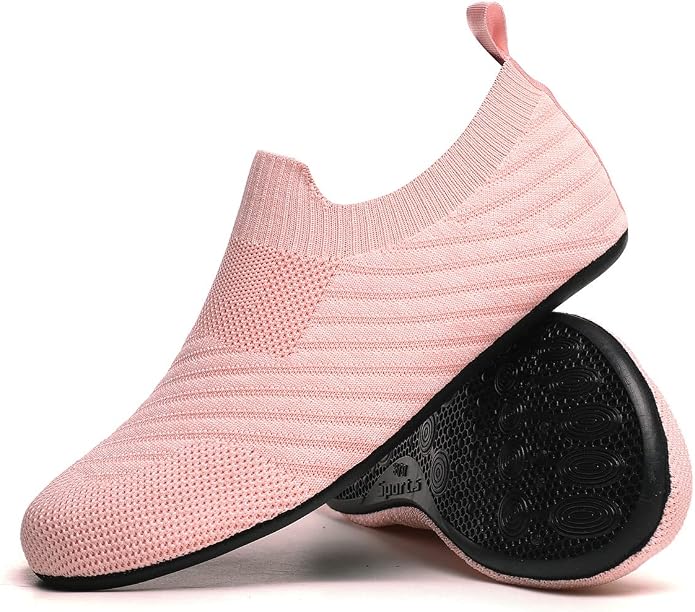 QZKDM Lightweight Slip on Grip Indoor House Slippers Barefoot Non Slip Home by QZKDM
