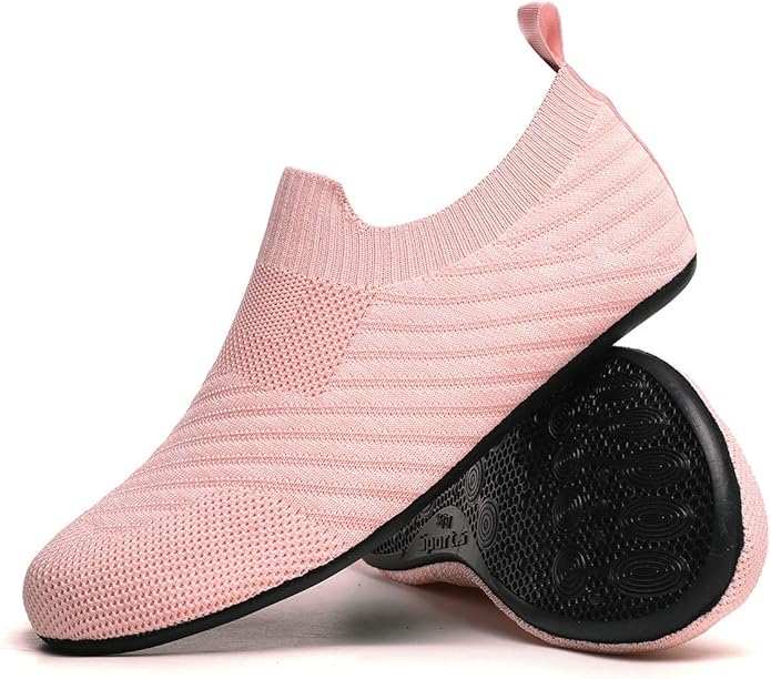 QZKDM Lightweight Slip on Grip Indoor House Slippers Barefoot Non Slip Home by QZKDM