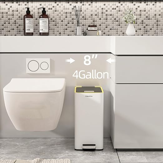 Stainless Steel 4 Gallon Slim Trash Can - Image 2