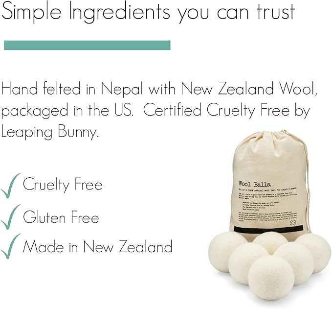 Molly's Suds Wool Dryer Balls | XL, Premium Organic Fabric Softener, - Image 2