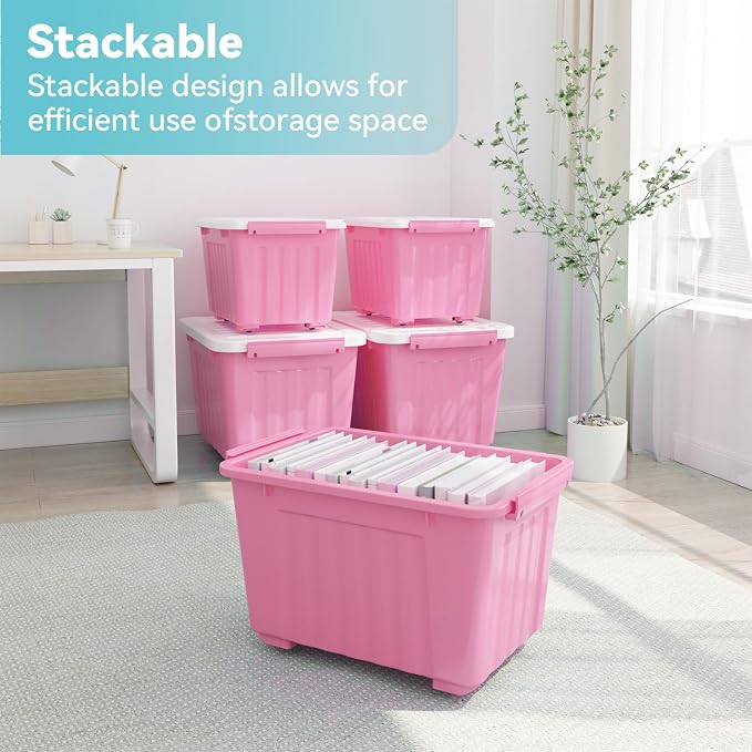 Nazhura Plastic Storage Bin, Stackable and Nestable Storage Boxes - Image 4