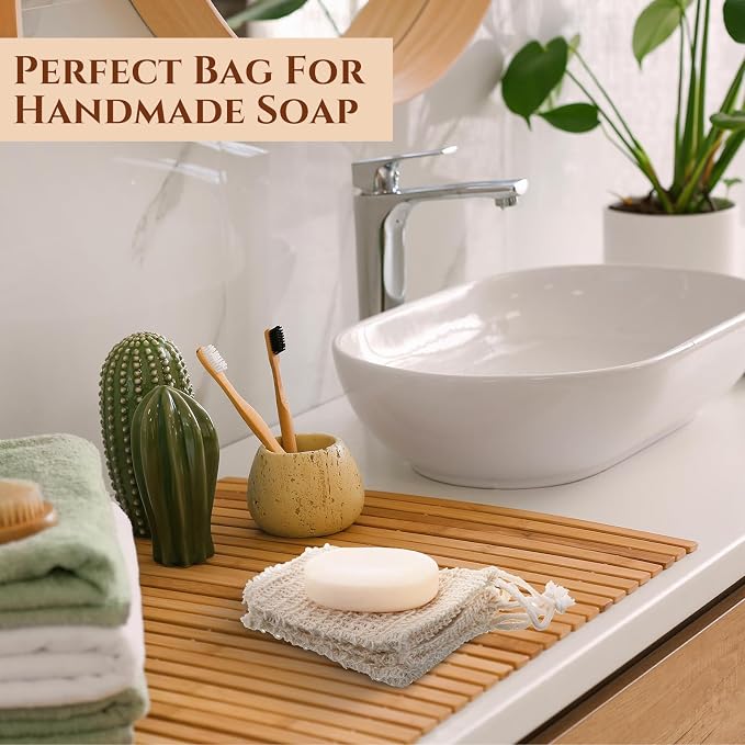 Rtteri 240 Pcs Soap Exfoliating Bag, Natural Sisal Soap Pouch Saver Body Shower - Image 5