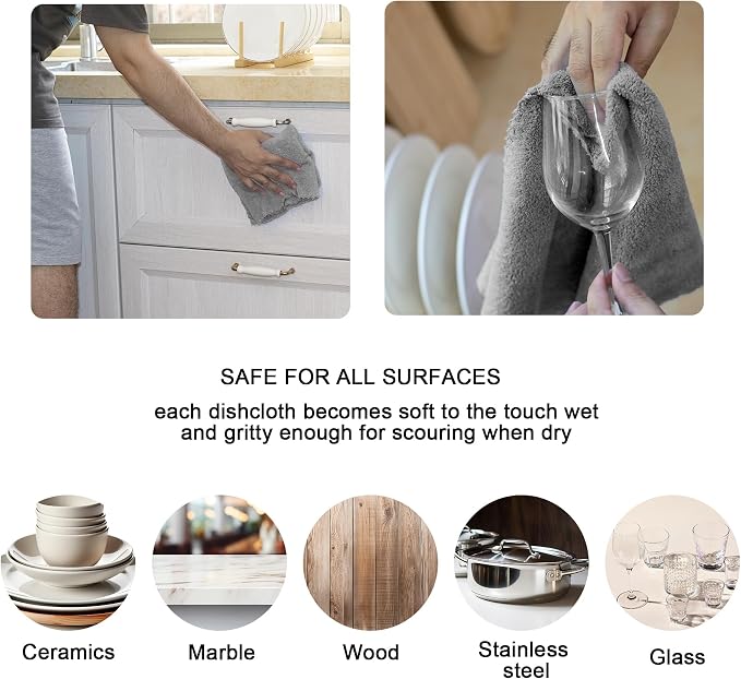 kimteny Kitchen Cloth Dish Towels, 13x28 Inches Premium Dishcloths, Super - Image 3