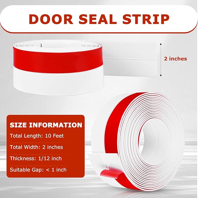 Weather Stripping Self Adhesive Door Draft Stopper Flexible Shower Door Bottom - Image 2