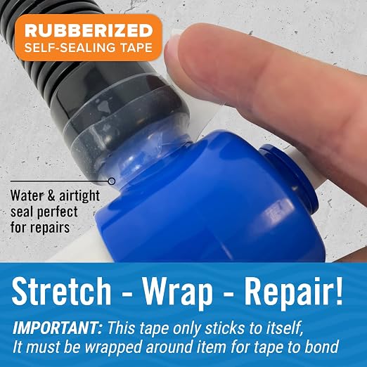 Clear Heavy Duty Silicone Tape, Self-Fusing Rubber Hose and Plumbing Water Pipe - Image 5