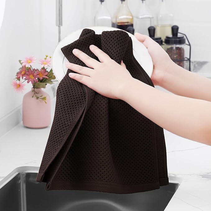 Homaxy 100% Cotton Waffle Weave Kitchen Dish Towels, Ultra Soft Absorbent Quick - Image 4