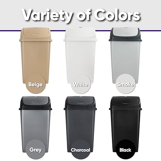Superio 13 Gallon Plastic Swing Lid Trash Can, and Outdoor Use - Image 6