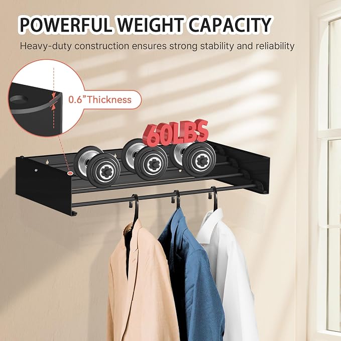 FOCHIER F Laundry Drying Rack Wall Mounted Clothes Drying Rack Collapsible - Image 3