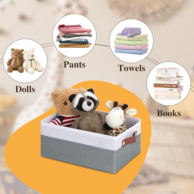DULLEMELO Small Storage Basket for Organizing, Foldable Fabric Bins for Home - Image 3