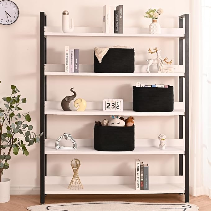 Black Storage Baskets for Organizing Shelves, Toy Basket for Nursery, Woven - Image 2