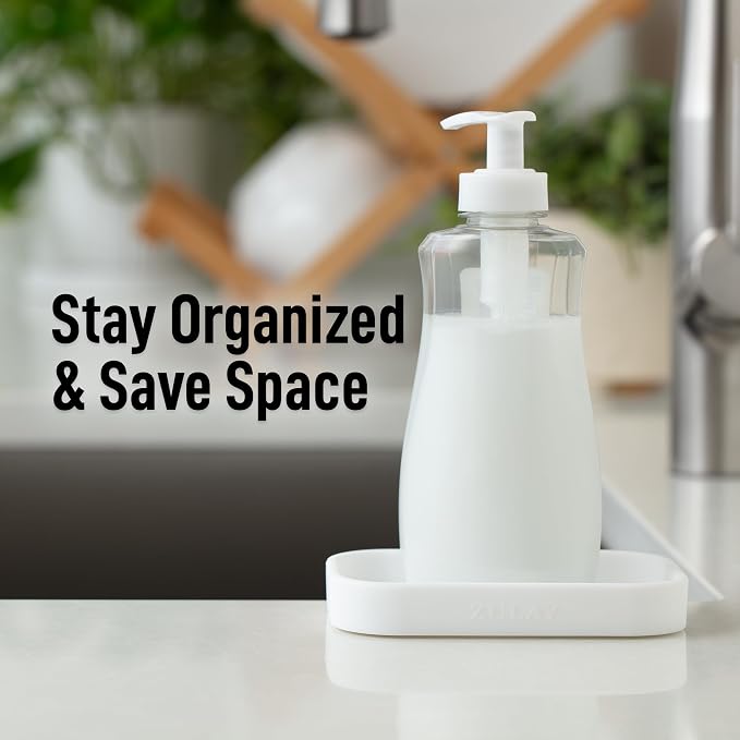 Zulay Kitchen Small Silicone Sponge Holder – Space-Saving Sink Organizer Tray - Image 6