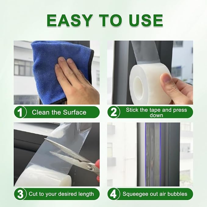 Transparent Window Weather Sealing Tape 2 Inch x 35 Yards Weather Stripping - Image 5